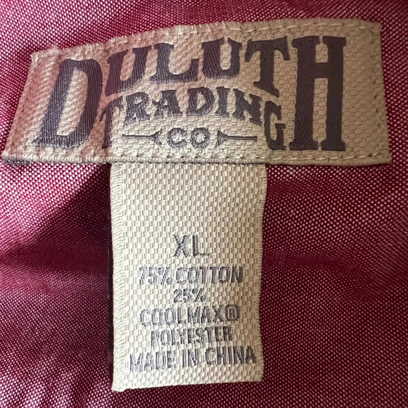 Duluth Trading Co. Men’s Red CoolMax Long Sleeve Button-Down Shirt Size XL - Picture 3 of 3